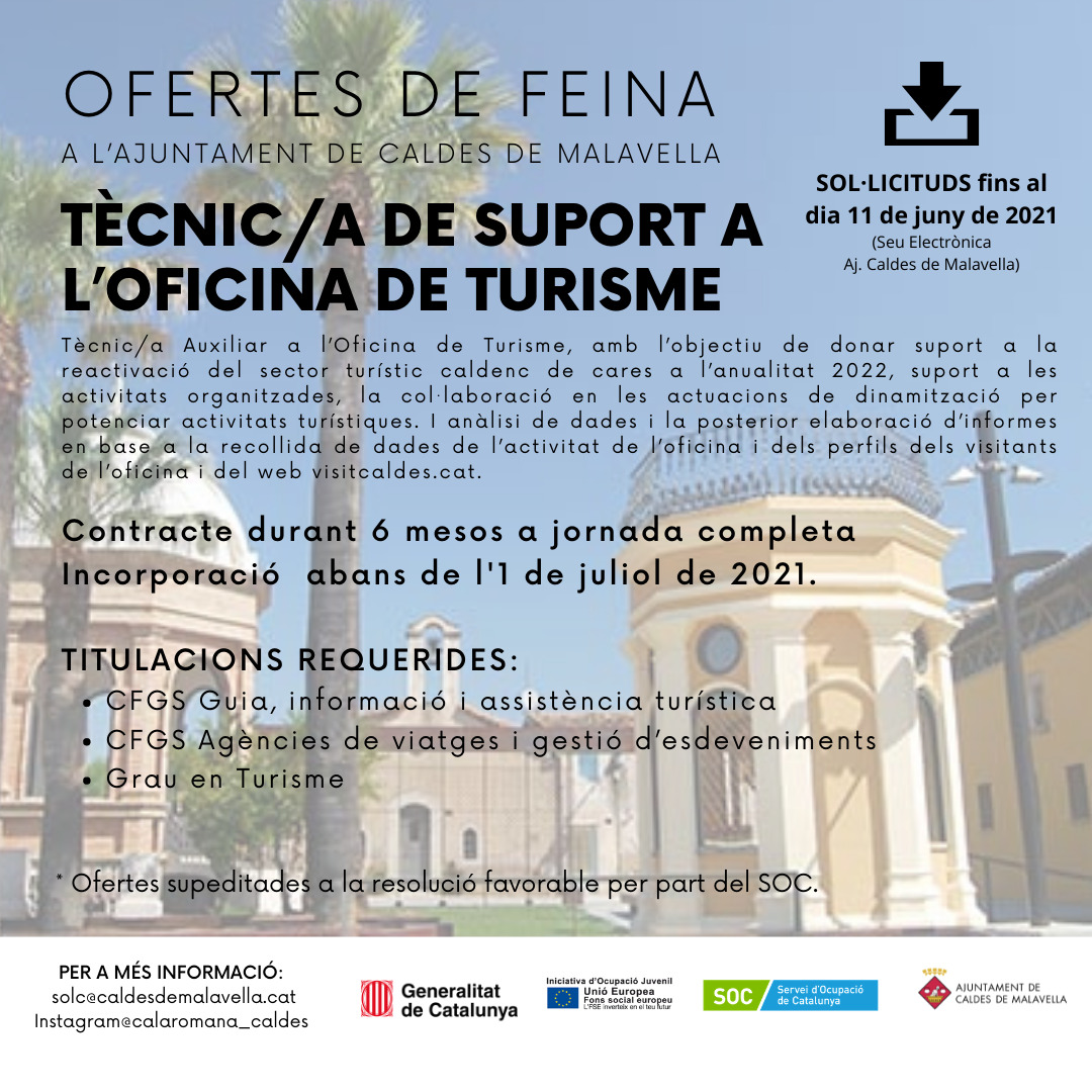 Reforcem la plantilla a l’Oficina de Turisme durant l’estiu amb joves de pràctiques