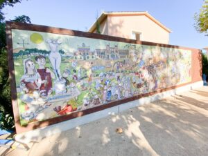 La Font de la Vaca llueix el nou mural sobre el patrimoni caldenc